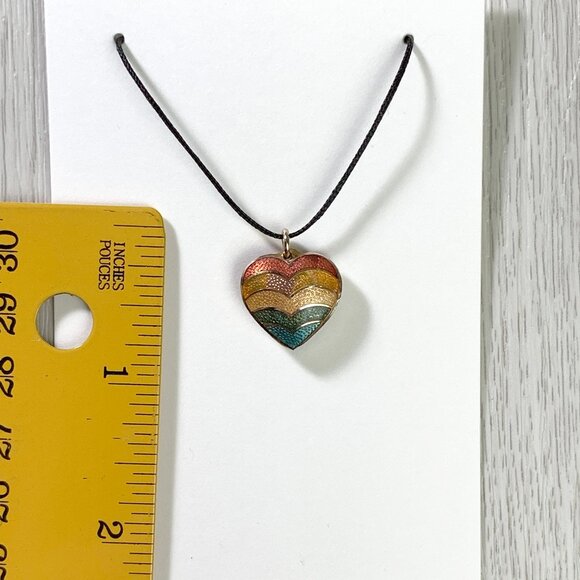 ⭐Cloisonné Rainbow Heart Pendant/Charm - Picture 5 of 5